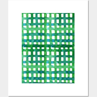Watercolor grid - green Posters and Art